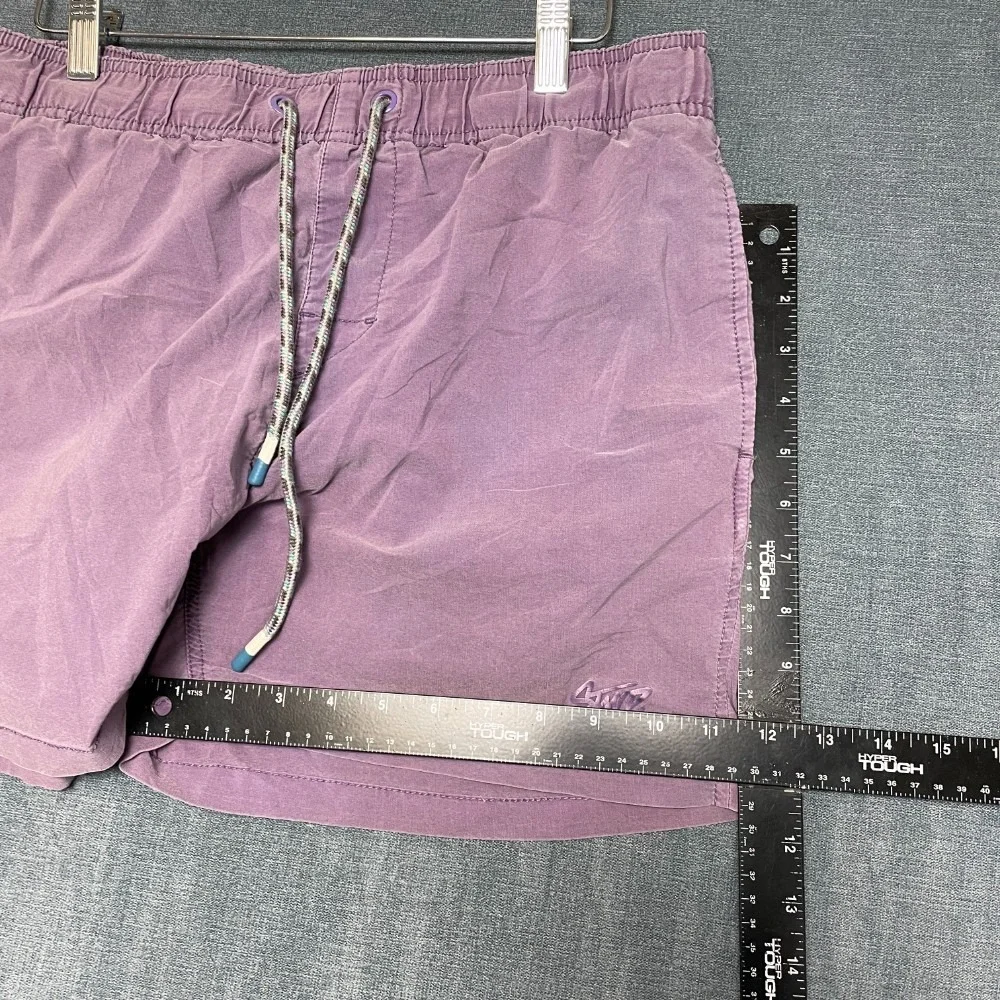 STWD Swim Shorts Mens Medium Purple Drawstring Waist Flat Front Mesh Lined Beach